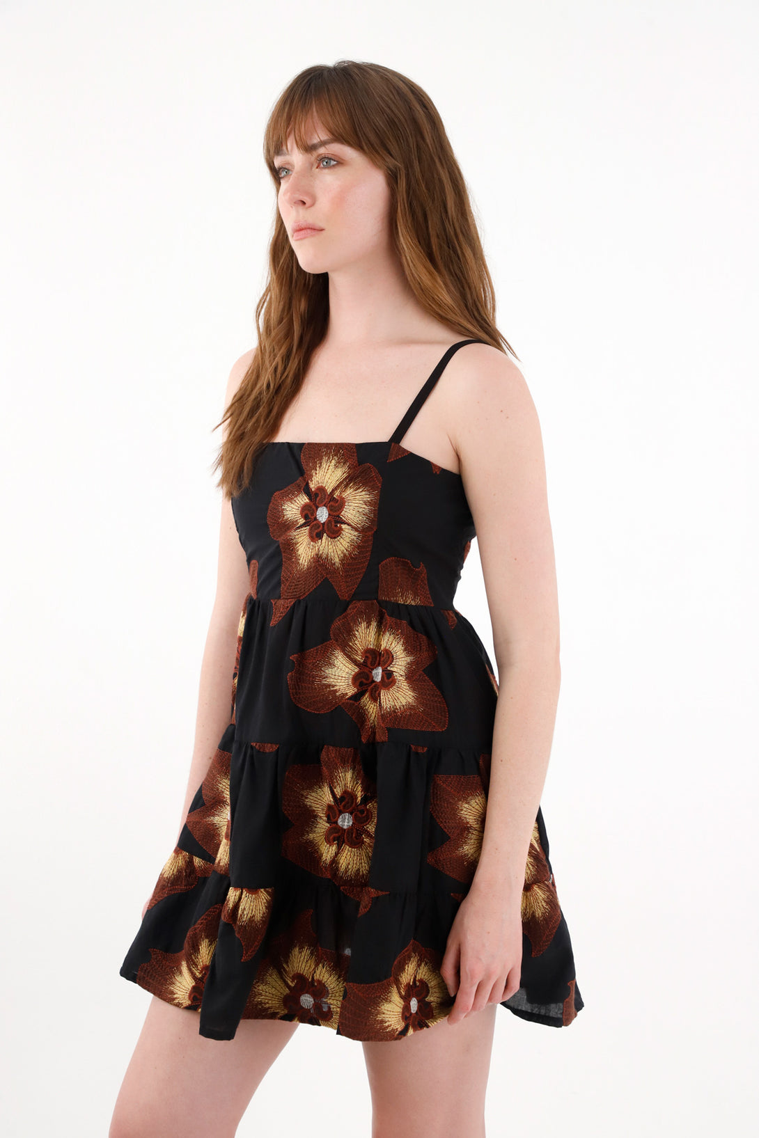 Women's Multicolor Embroidered Short Dress