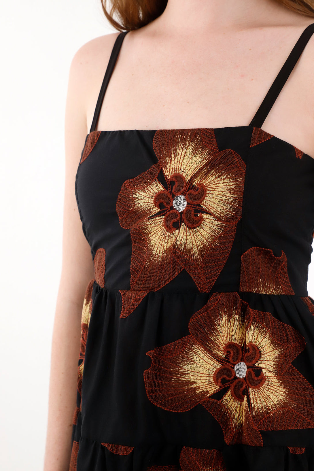 Women's Multicolor Embroidered Short Dress