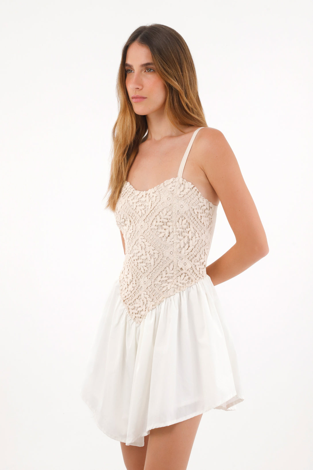 Women's Ivory Corset-Style Mini Dress