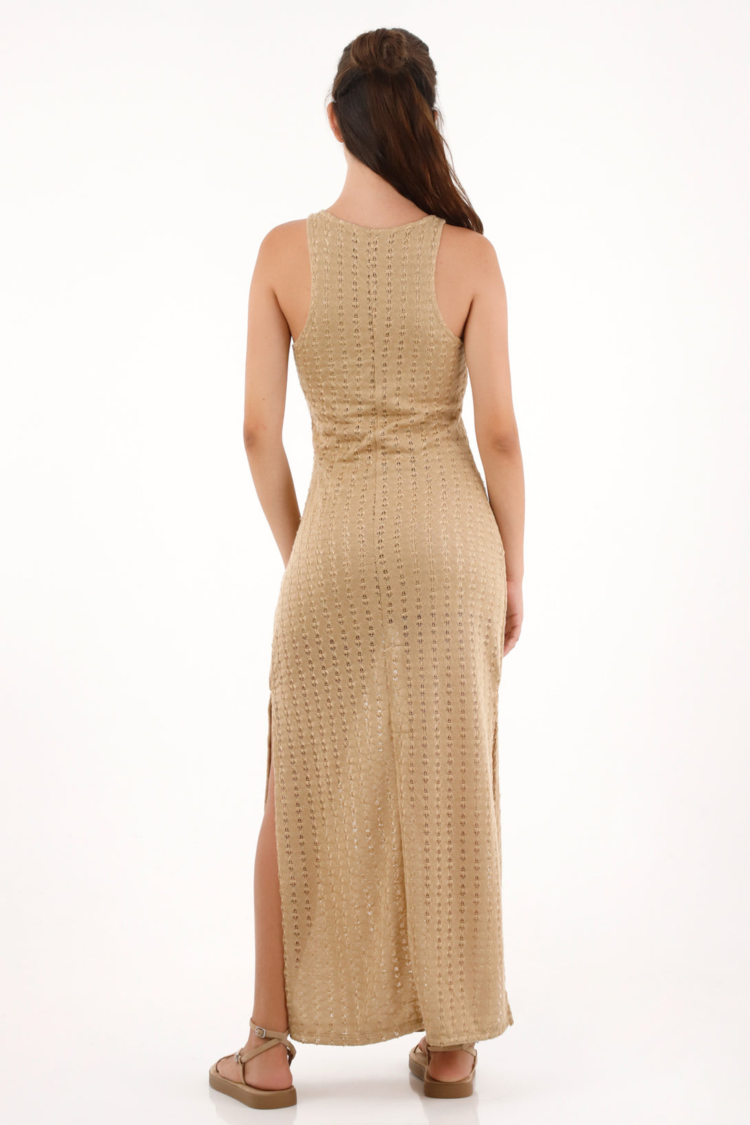 Long Knit Dress in Brown for Women