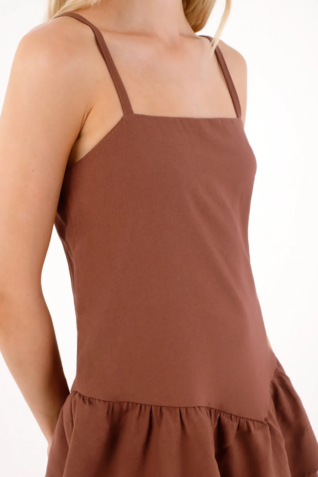 Short Dress with Brown Boleros for Women