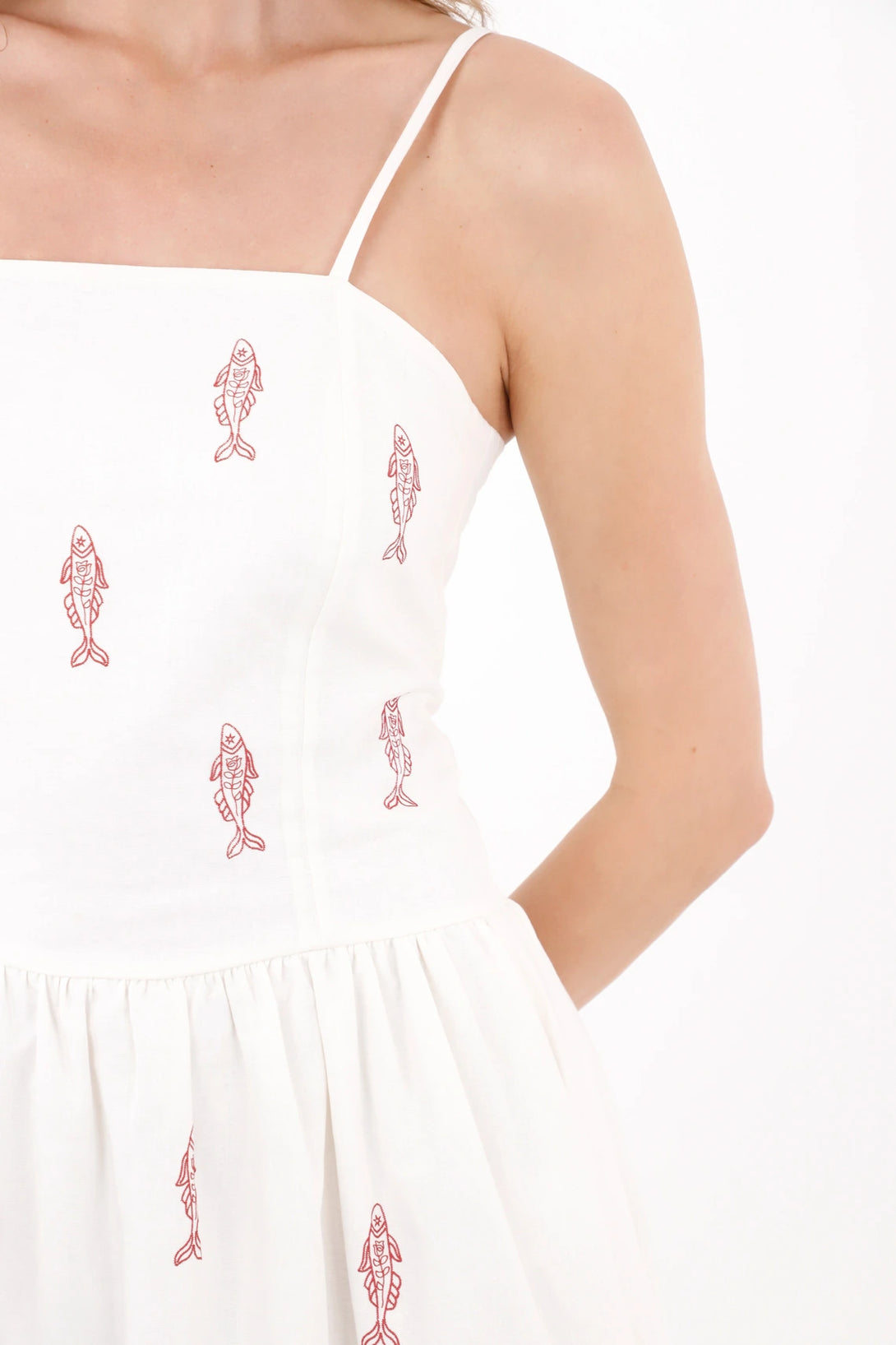 cotton fish print dress SootiSyahi 'Fish Wave' Cotton Dress